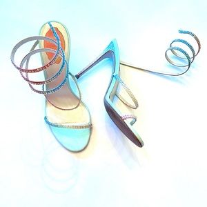 RENÉ CAOVILLA Rainbow crystal-embellished sandals
